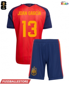 Günstige Spanien Joan Garcia #13 Heimtrikotsatz Kinder WM 2026 Kurzarm (+ Kurze Hosen)